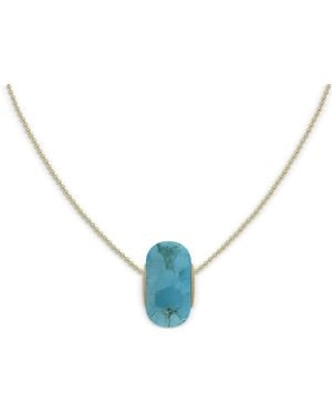 Moon & Meadow 14K Compressed Rondelle Pendant Necklace, 16-18 - Blue