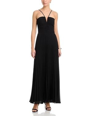 Aqua V Neck Chiffon Dress in Blue | Lyst