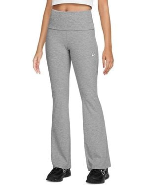 Nike Sportswear Chill Knit Mid Rise Ribbed Pants - Gray