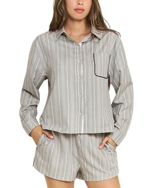Honeydew Intimates Nap Era Long Sleeve Shirt & Shorts Pajama Set - Gray