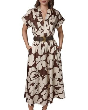 Donna Karan Donna Karan Belted Midi Dress - Multicolor