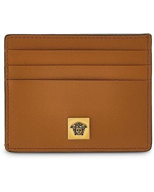 Versace Flat Leather Card Case - Brown