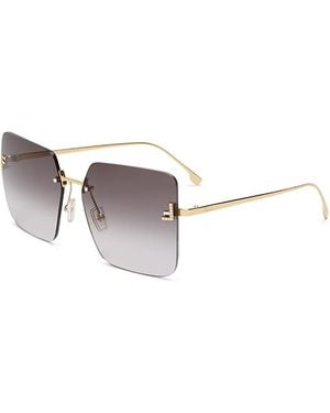 Fendi Rimless Square Sunglasses, 59Mm - Metallic