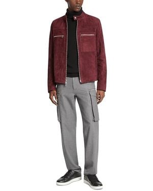 Michael Kors Suede Racer Jacket - Red