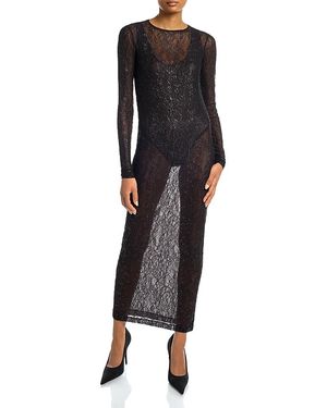 Wardrobe NYC Closet. Nyc Lace Midi Dress - Black