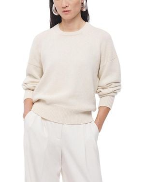Another Tomorrow Cashmere Knit Sweatshirt - White
