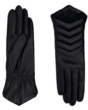 Agnelle Apoline Quilted Gloves - Black