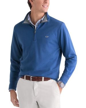 Vineyard Vines Saltwater Quarter-Zip Sweater - Blue