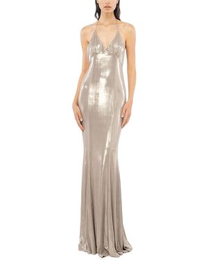 Pinko Belcore Abito Jersey Open Back Gown - White