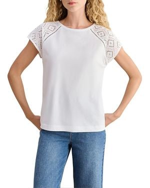 Hobbs Ivana Eyelet Embroidered Top - Gray