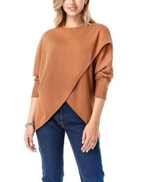 Accouchée Let Loose Crossover Long Sleeve Maternity Nursing Knit Sweater - Blue