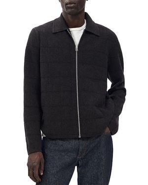 Rag & Bone Melrose Window Pane Full Zip Sweater - Blue