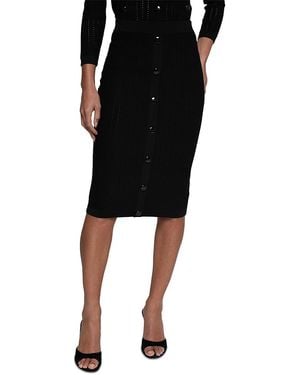 L'Agence Melania Pointelle Knit Skirt - Black