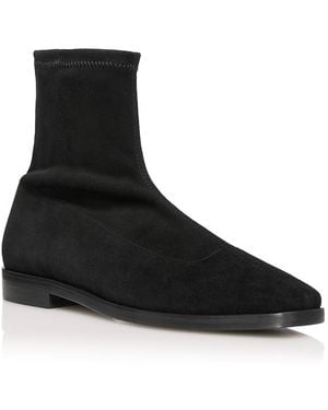 Stuart Weitzman Staci Stretch Suede Ankle Boots - Black
