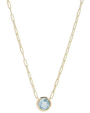 Bloomingdale's Fine Collection Aquamarine Pendant Necklace - Metallic