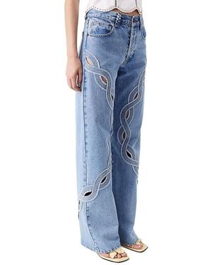 Tresser Cotton Blend Mid Rise Straight Jeans - Blue