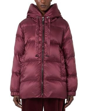 Max Mara Seia Down Hooded Coat - Red