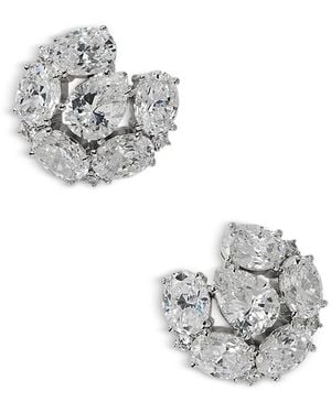 Nadri Mojito Crystal Button Earrings - Metallic