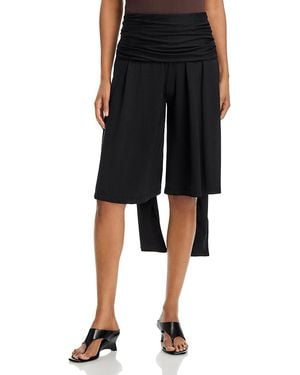 TOTEME Tie Waist Jersey Shorts - Black
