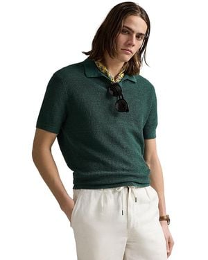 Polo Ralph Lauren Mesh Knit Linen Short Sleeve Sweater - Green