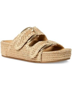 Loeffler Randall Raffia Platform Sandals - Natural