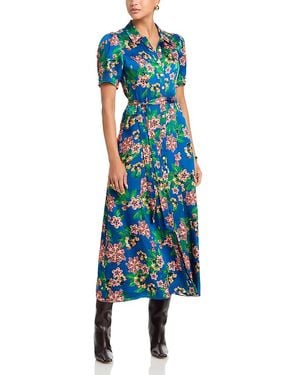 Saloni Vanessa-D Silk Shirt Dress - Blue