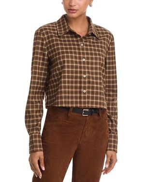 Wayf Clover Cropped Shirt - Brown