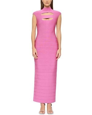 Hervé Léger Cutout Bandage Gown - Pink