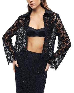 Nocturne Lace Sheer Jacket - Black