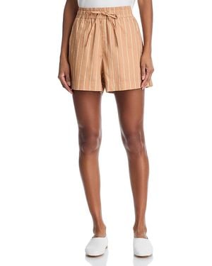 French Connection Alexis Poplin Stripe Shorts - Natural