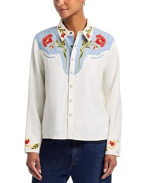 The Great The Embroidered Western Shirt - White
