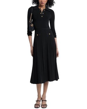 Michael Kors Polo Flared Midi Dress - Black