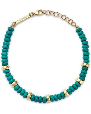 Zoe Chicco 14K Gemstone Beads Rondelle Link Bracelet - Blue