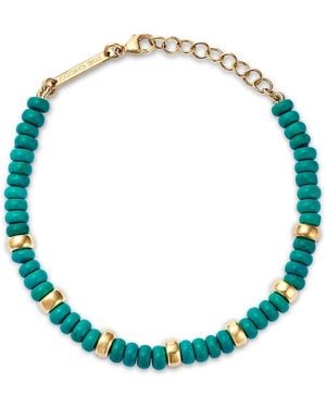 Zoe Chicco 14K Gemstone Beads Rondelle Link Bracelet - Blue