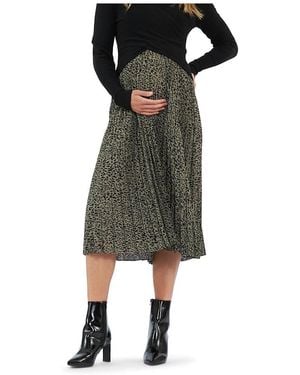 Ripe Maternity Cleo Pleat Midi Skirt - Green