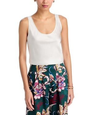 Veronica Beard William Silk Blend Scoop Neck Tank - White