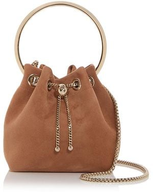Jimmy Choo Bon Bon Suede Top Handle Bag - Brown