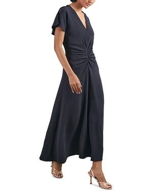 Reiss Rowe Petite Ruched Front Dress - Blue