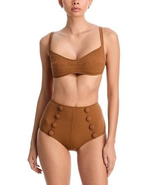Lisa Marie Fernandez Balconette & High Waist Bikini Set - Brown