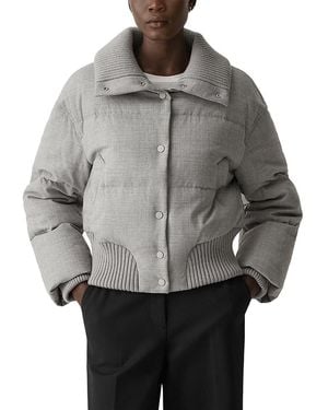 Theory Cozy Collar Puffer Coat - Gray