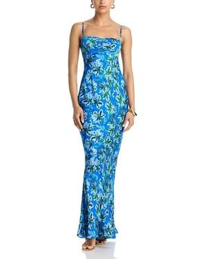 Saloni Renee Long Dress - Blue