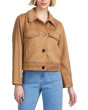 Elle Collection Faux Suede Jacket - Blue