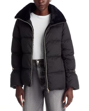 Herno Quilted Faux Fur Collar Jacket - Black