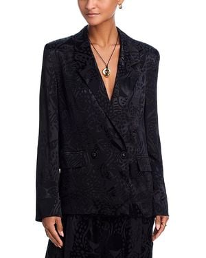 FARM Rio Leopard Jacquard Blazer - Blue