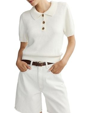DL1961 May Polo Short Sleeve Top - White