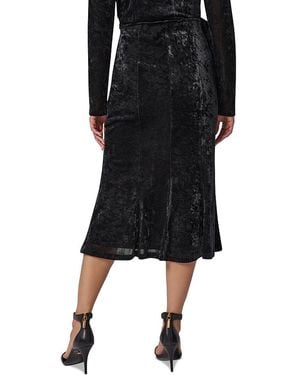 Donna Karan Stretch Velvet Midi Skirt - Black
