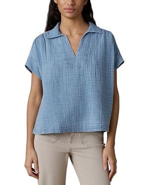 Faherty Dune Cotton Gauze Zoe Top - Blue