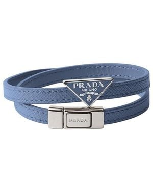 Prada Saffiano Leather Bracelet - Blue