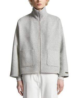 Peserico Mock Neck Coat - Gray