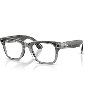 Ray-ban Meta Transitions Square Meta Ai Glasses, 53Mm - Metallic